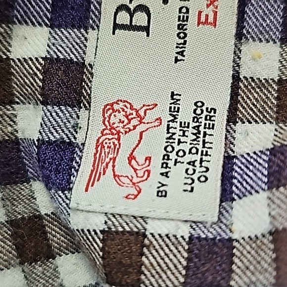 NYRON BRITISH STYLE. Mens checked lightweight flannel shirt. Purple & brown. Med - Picture 6 of 7